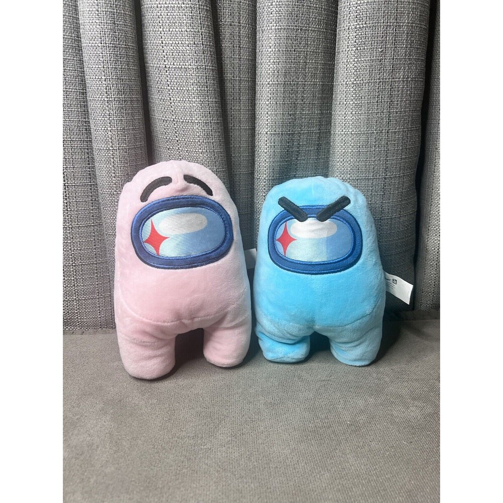 Among Us Shapeshifter Egg Pink Blue 7 Inch Stuffed Crewmate Plush Toy Lot